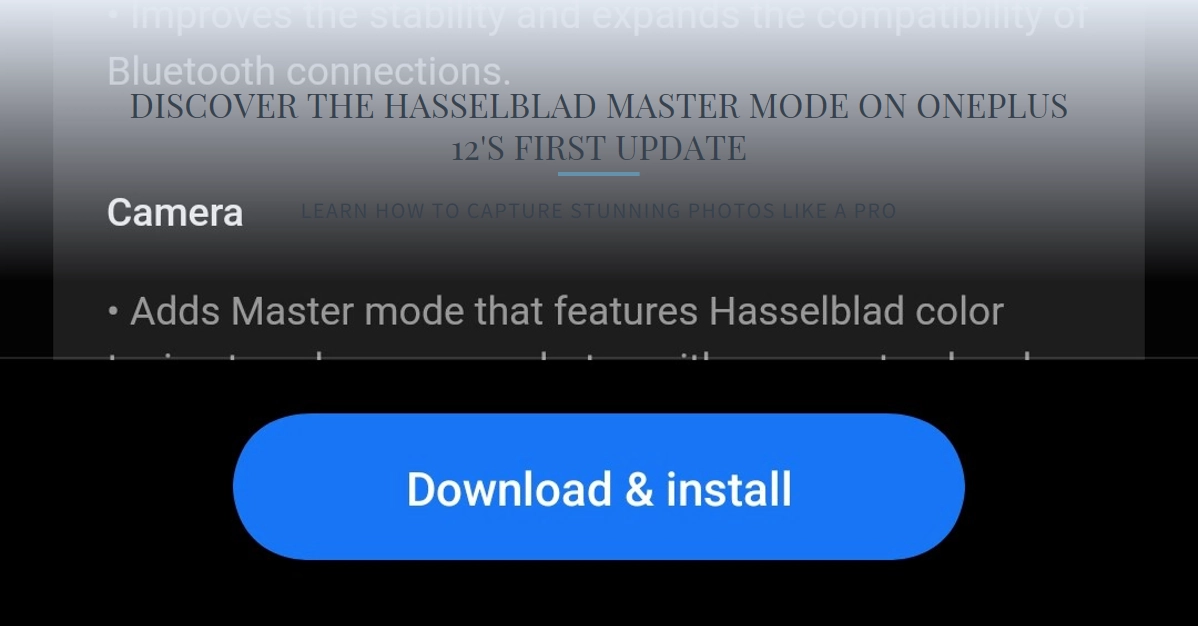 OnePlus 12's First Update Brings Hasselblad Master Mode: Find out how it works