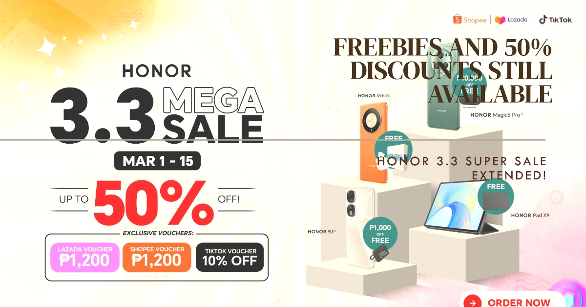 HONOR 3.3 Super Sale Extended! Freebies and 50% Discounts Still Up for Grabs